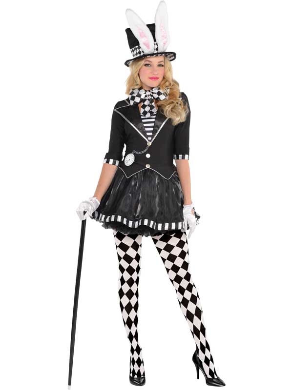 Dark Mad Hatter Costume Ladies UK 820 Evil Alice Halloween Fancy Dress Womens eBay